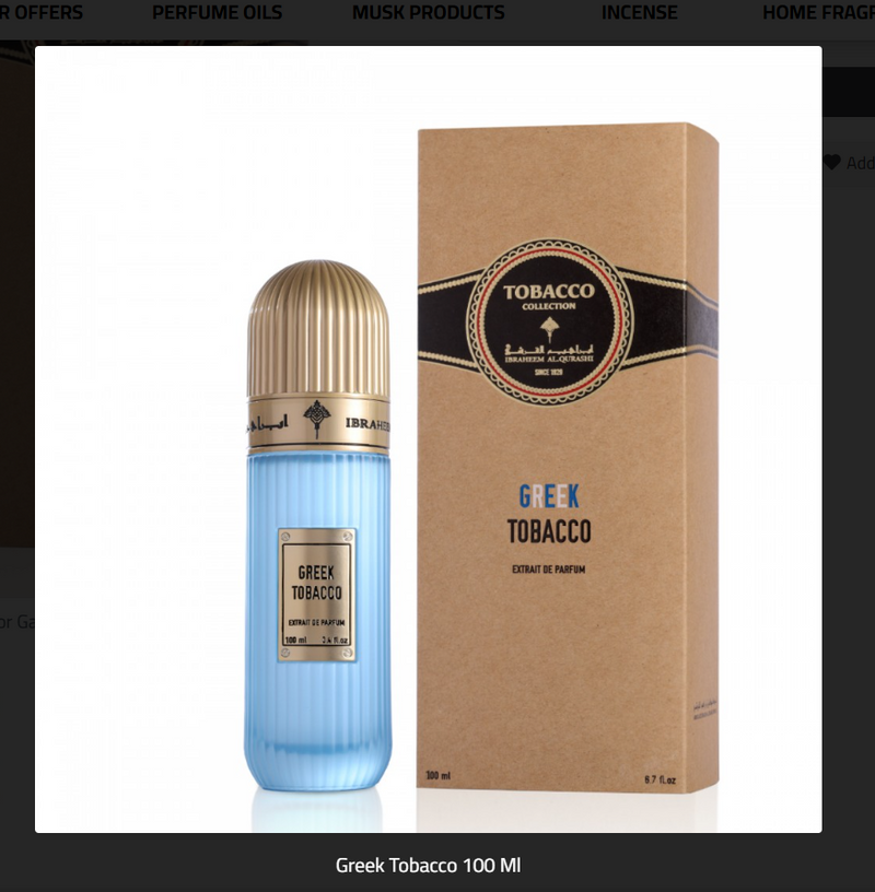 Ibraheem Al Qurashi Greek Tobacco 100ml Extrait