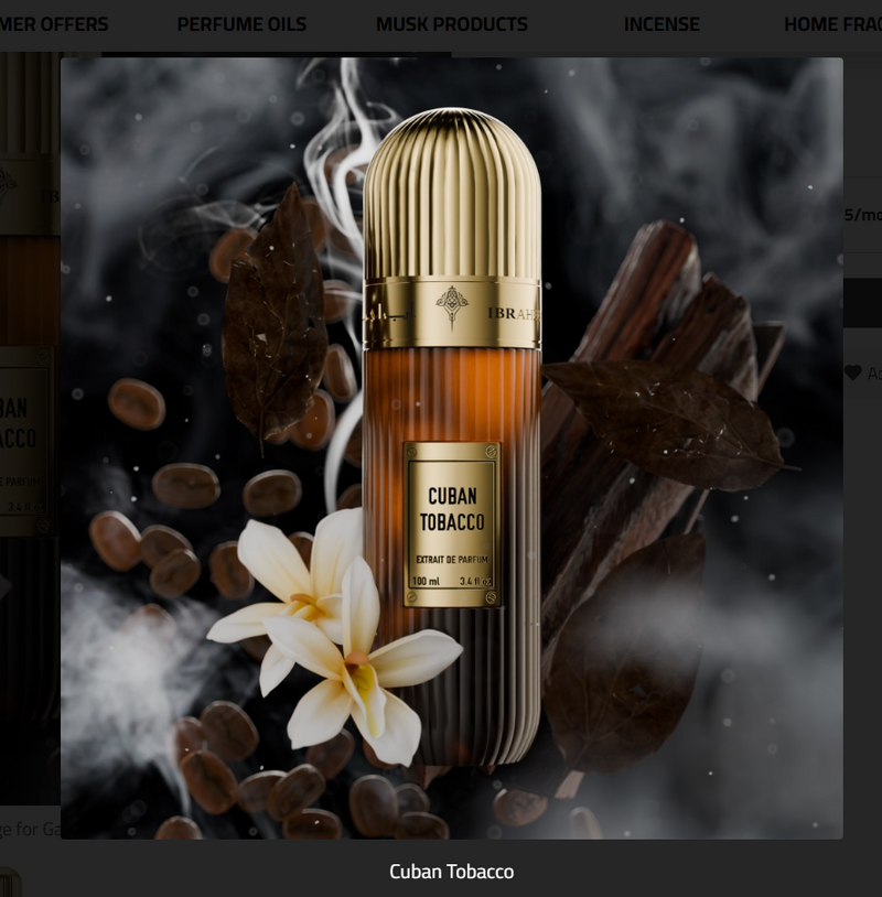 Ibraheem Al Qurashi Cuban Tobacco 100ml Extrait